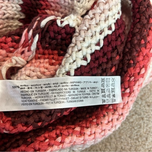 ZARA STRIPED KNIT MIDI DRESS LIMITED EDITION red pink cream Sz L NWT - Picture 9 of 13